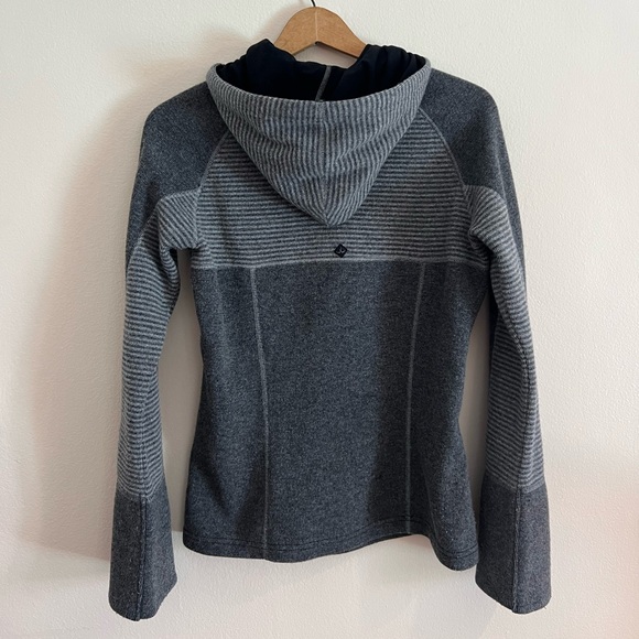 prAna Quarter-Zip Hoodie, Wool Blend, Size M, Gray - Picture 2 of 7